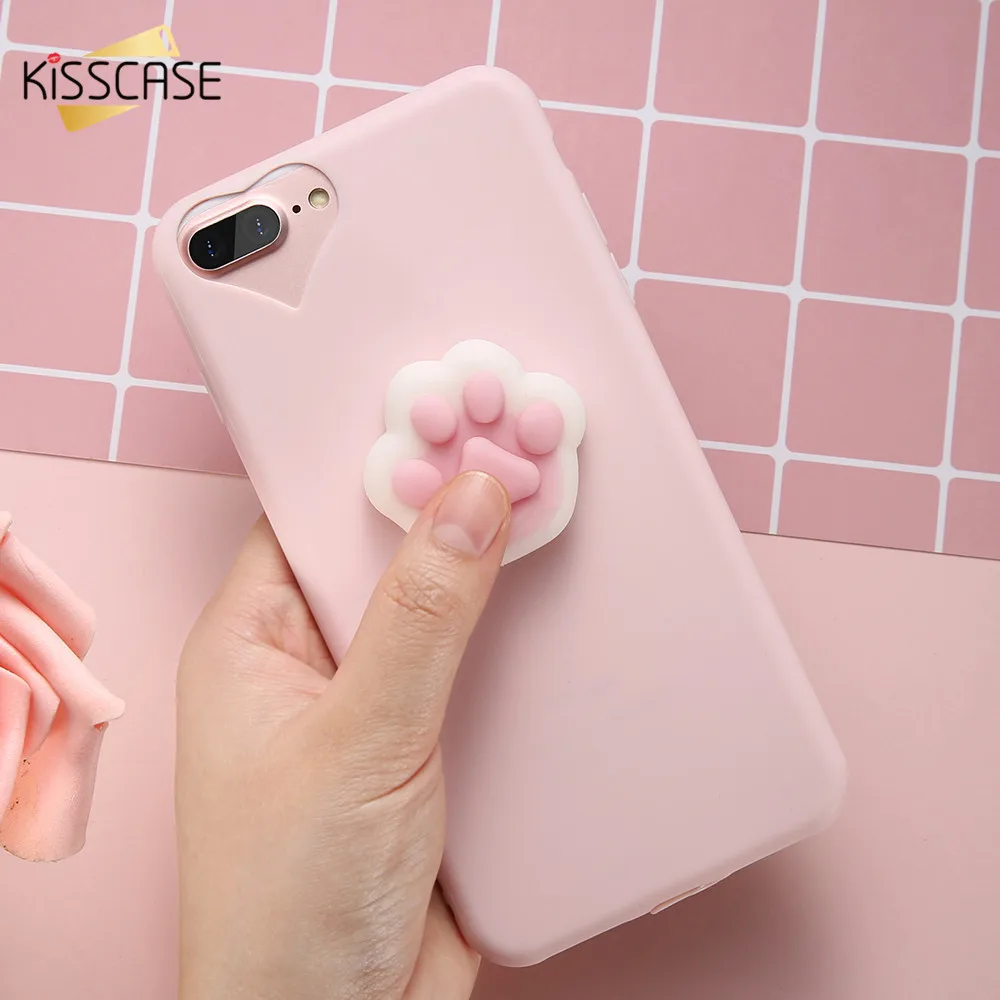 Kisscase 3D мультфильм мягкий чехол для iPhone 5S 5 SE прекрасной Squishy телефона 7 6 6S plus Ultra Slim