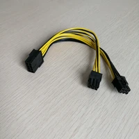 5pcslot pc diy 8pin female to graphics video card double pci e pcie 6pin male power supply splitter cable cord 18awg wire 20cm