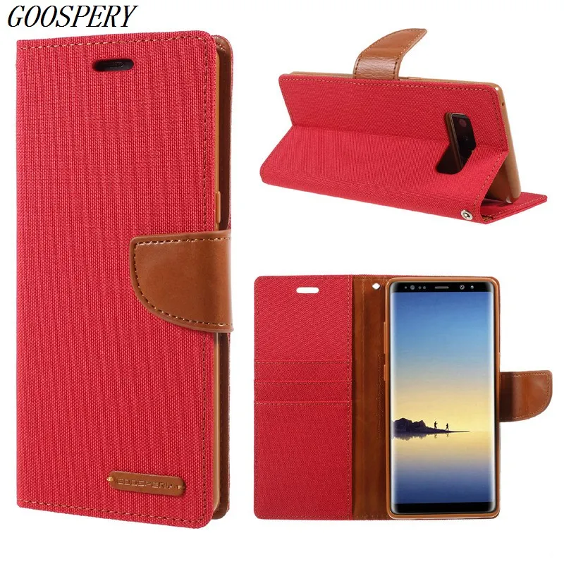 For Samsung Note 8 Case MERCURY GOOSPERY Canvas Diary Leather Card Slots Protection Cover for Galaxy SM-N950 | Мобильные телефоны и