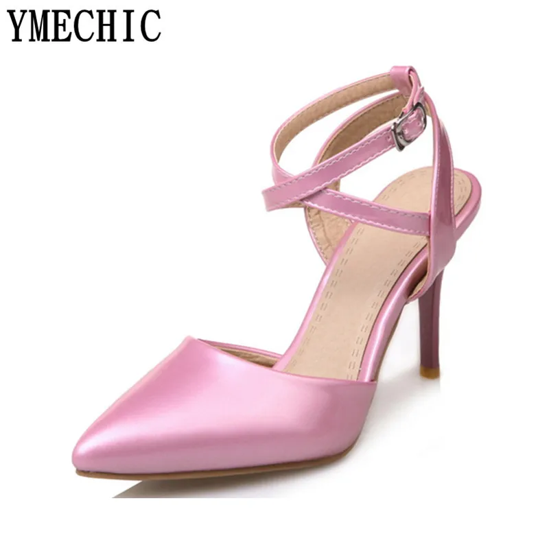 Женская обувь YMECHIC на высоком каблуке шпильке с перекрестными ремешками цвета: