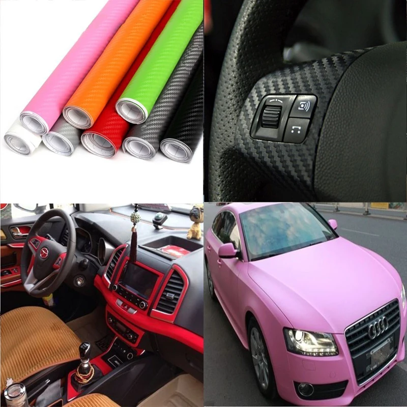 

JX-LCLYL 3D Waterproof Carbon Fiber Vinyl Car Wrap Sheet Roll Film Sticker Decal 127*50cm