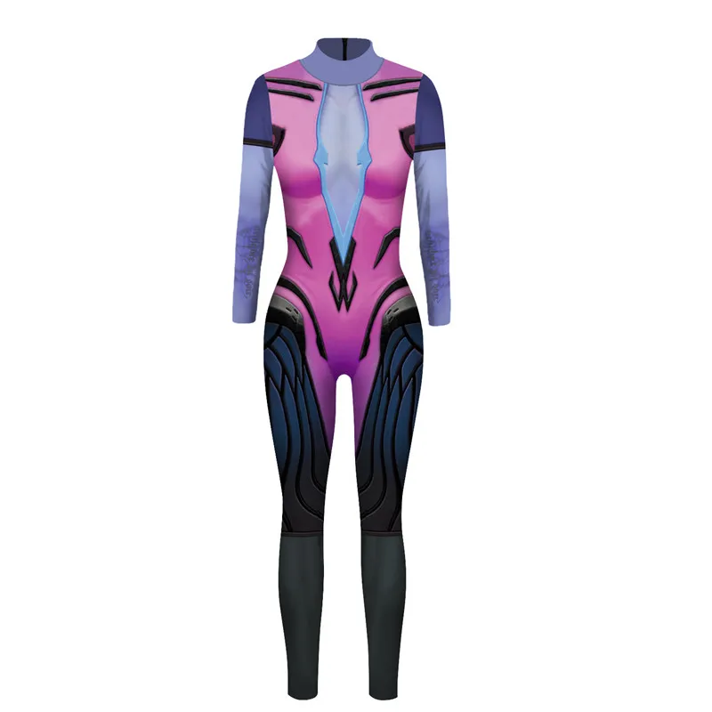 Высокое качество Косплей Overwatch DVA костюм спандекс полиэстер Zentai боди Женский полный тело Хэллоуин костюм C13301