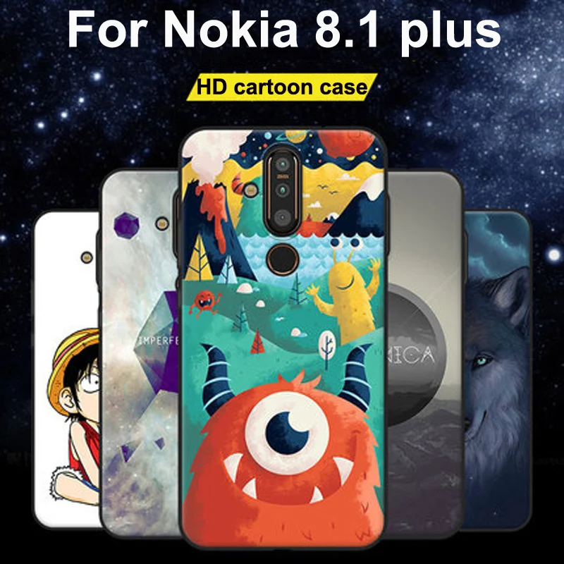 Чехол Funda для Nokia 8 1 plus мягкие силиконовые чехлы из ТПУ с мультяшным рисунком + 2019
