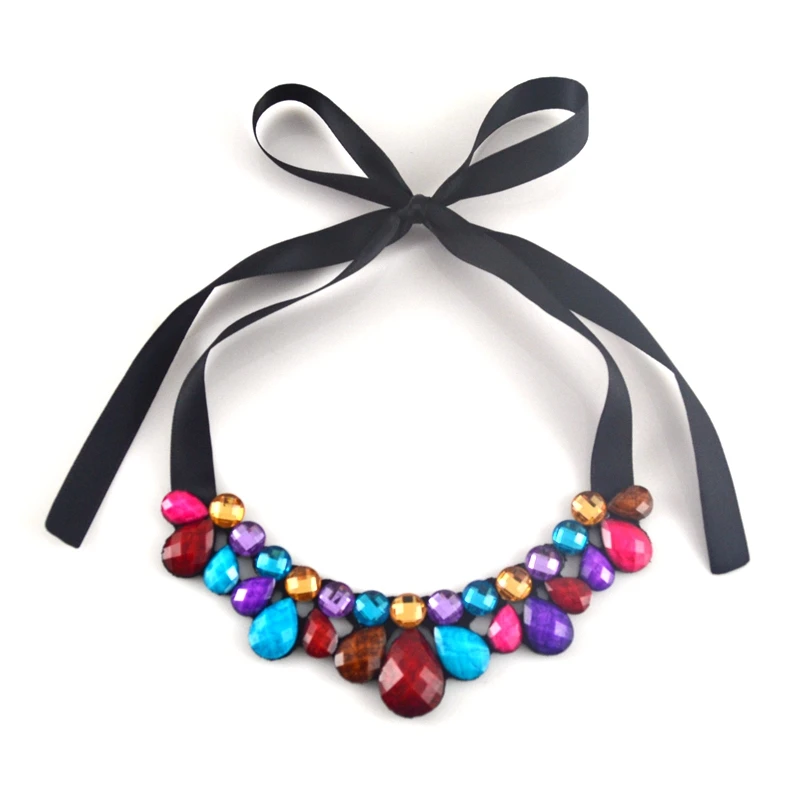 Массивное ожерелье с подвеской цветком из 2017 акриловой смолы|flower necklace|statement