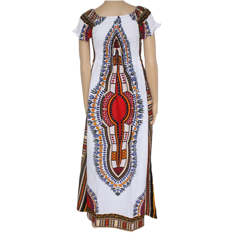 Band Mr Hunkle Vintage Women's Dashiki Dress Petal Sleeve African Print Maxi Vestidos Long Dresses For Women | Женская одежда