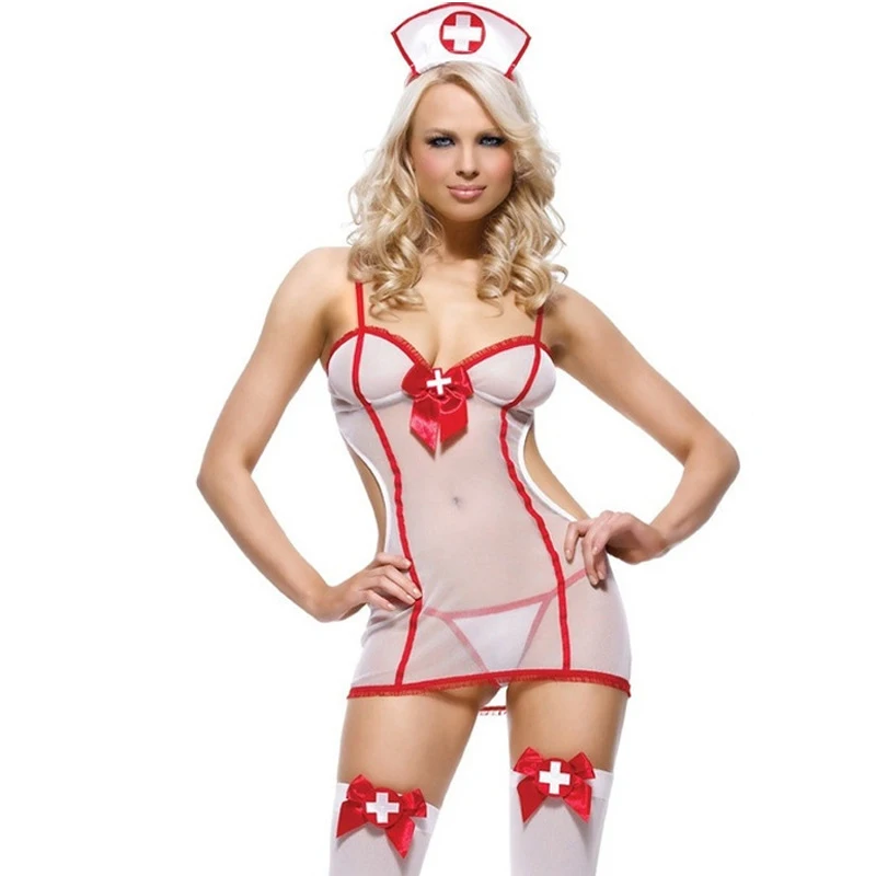 Нижнее белье для женщин соблазнительный костюм медсестры ролевых игр|Белье