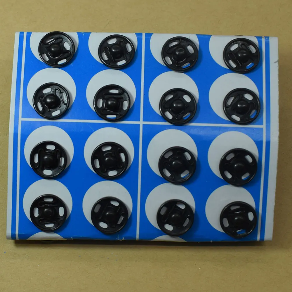 50 парт/компл. черные серебристые металлические кнопки застежки из нержавеющей