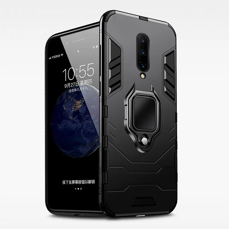 For Oneplus 7 Pro Case Ring Holder Armor Bumper Back Cover One plus 1+7 Phone Finger Shockproof Fundas |
