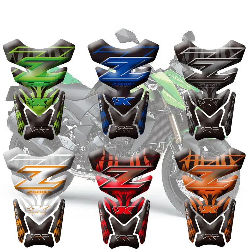 Мотоцикл 3D топливные баки для мотоциклов Pad защитный стикеры s наклейки Kawasaki Z750 Z1000 рыбья кость