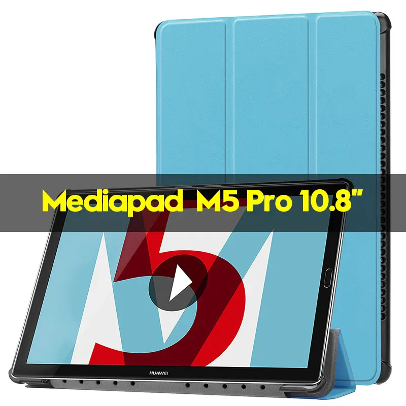 Чехол для huawei Mediapad M5 10 Pro 10,8 дюймов, кожаный Умный Магнитный чехол, чехол для huawei Mediapad M5 10,8 CRM-AL09 CRM-W09 - Цвет: For Huawei M5 Pro BL