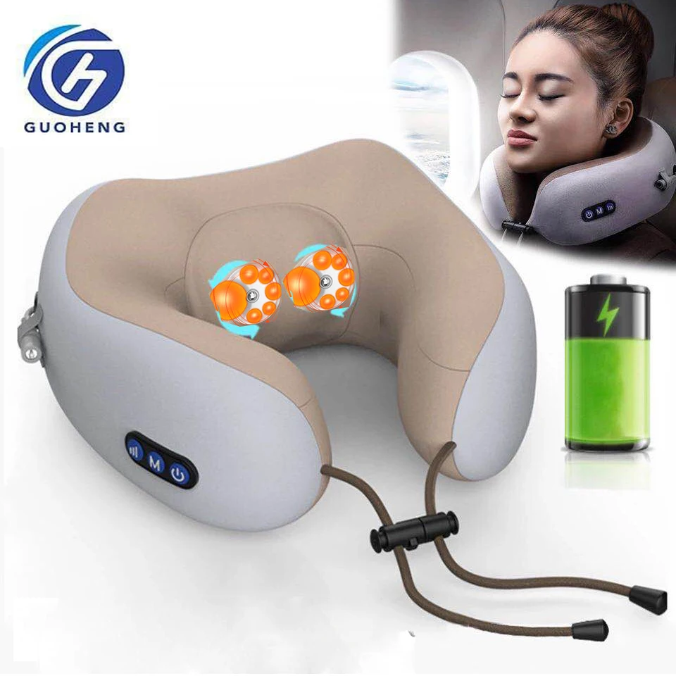 Дорожная подушка для шеи массажер облегчения боли шиацу и вибрационный массаж u