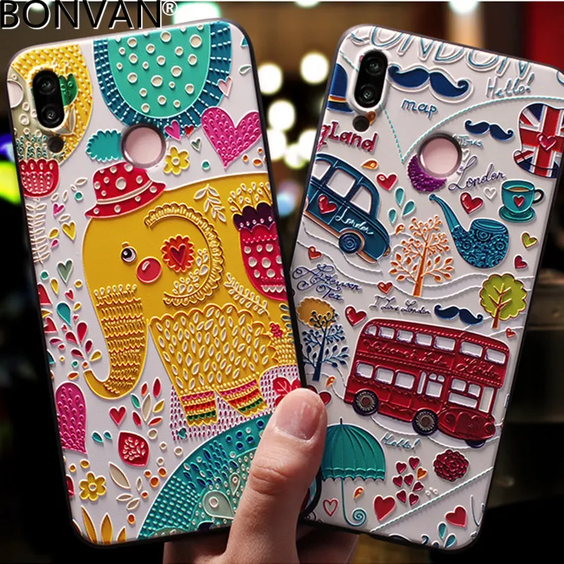 BONVAN рельефный чехол для huawei Nova 3 3i 3e чехол мягкий силиконовый Nova 2 2s цветочный матовый huawei Honor 10 View 10 V10 Cover Coupe