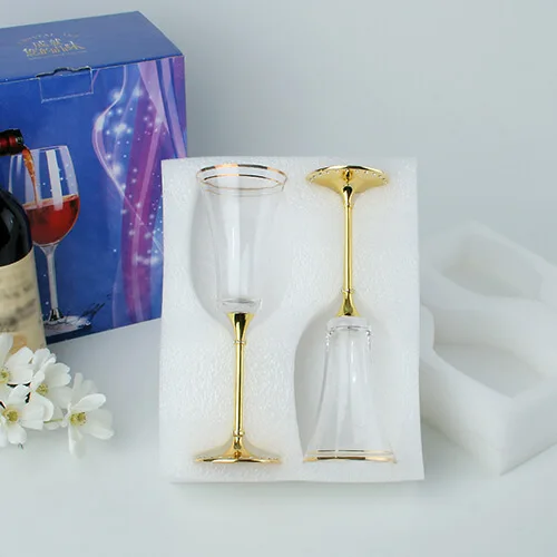 Gold-color box Oh Trend, рекламный дизайн, цветная Золотая стеклянная чашка, набор, кружка, прозрачное стекло для шампанского, свадебное стекло es, прозрачная чашка, бокал для вина - Цвет: Gold-color box
