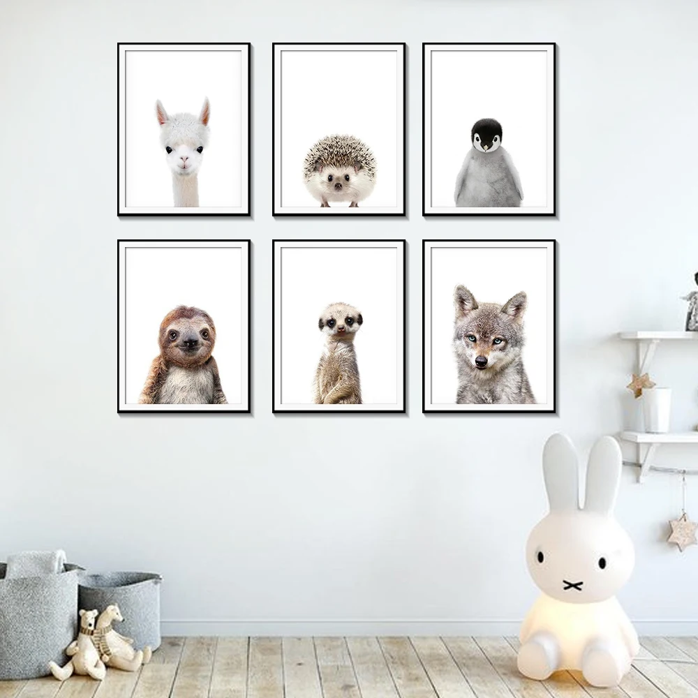КАЙОТ печати детские принт с животными местом для Лесной Декор маленьких