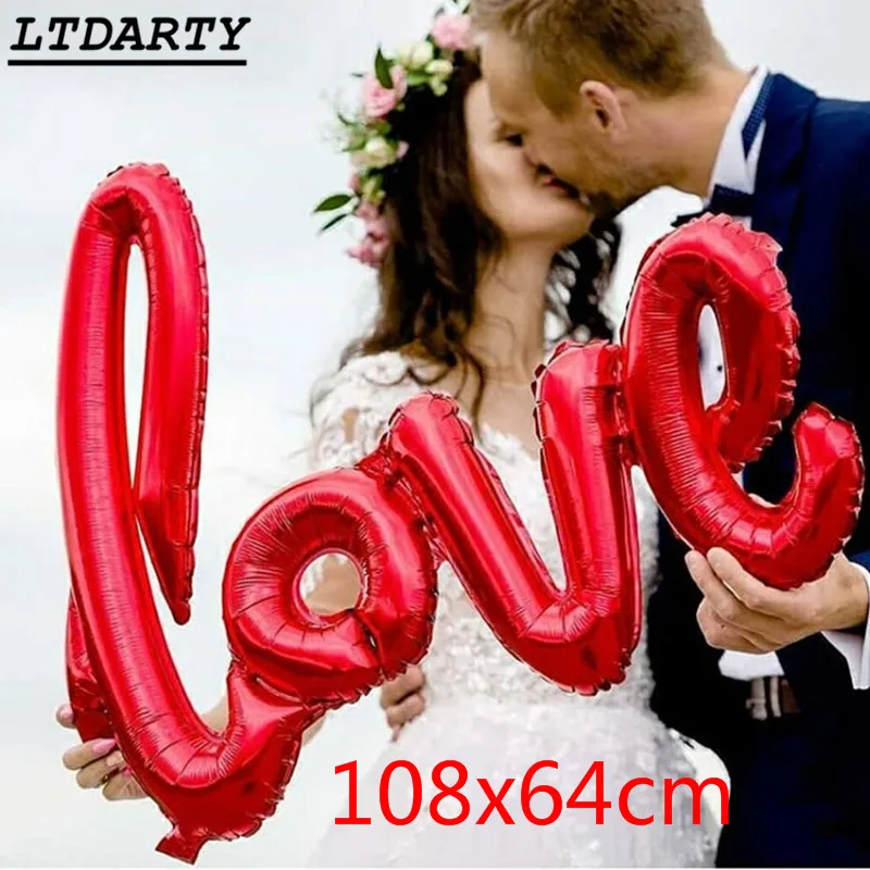 as picture Воздушные шары с большими буквами LOVE Siamesed фольгированные воздушные шары для свадебного декора романтические шары на День святого Валентина любовные буквы шарики Вечерние принадлежности - Цвет: as picture