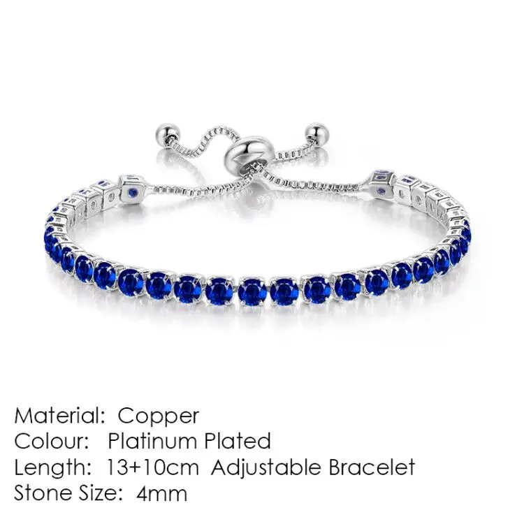 WhiteGold Blue H146 32 стиля, браслет и браслет для женщин, роскошный трендовый 5 видов и 11 цветов, Теннисный браслет с кубическим цирконием, модные ювелирные изделия, подарок H095-M - Окраска металла: WhiteGold Blue H146