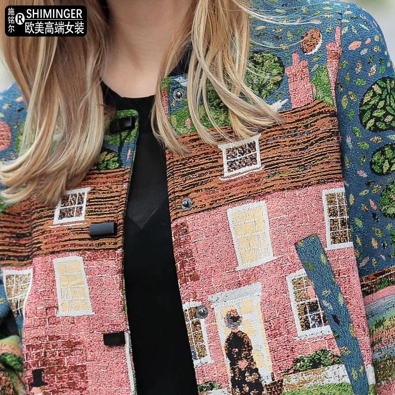 Европейская станция осенняя новая модная брендовая с вышивкой короткий твидовый