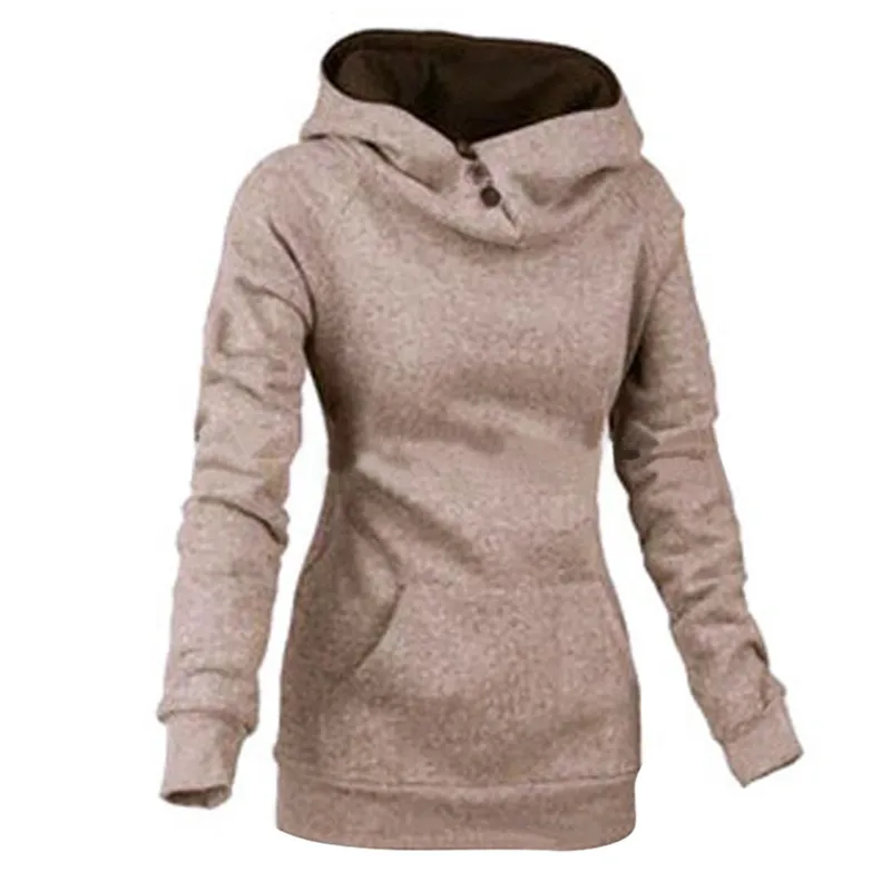 Женский спортивный свитер из синтетической ткани с капюшоном и высоким