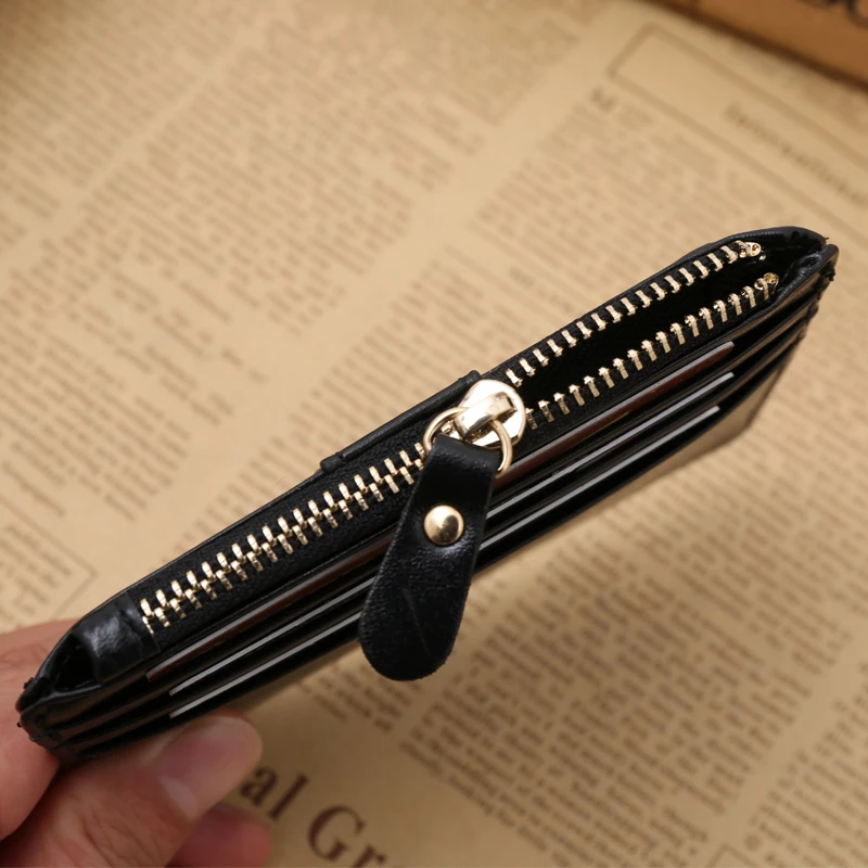 Модный кошелек для монет на молнии с застежкой Черный Коричневый Красный 3 цвета