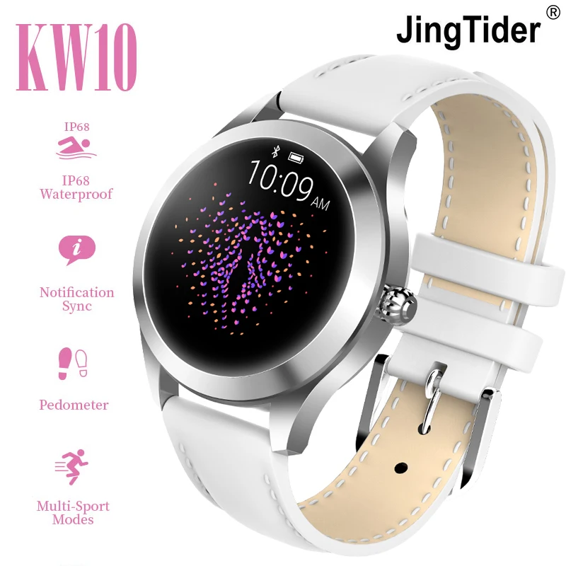 

KW10 Fashion Smart Watch Women IP68 waterproof Swimming Multi-sports modes Heart Rate Fitness Tracker Bracelet Ladies smartwatch