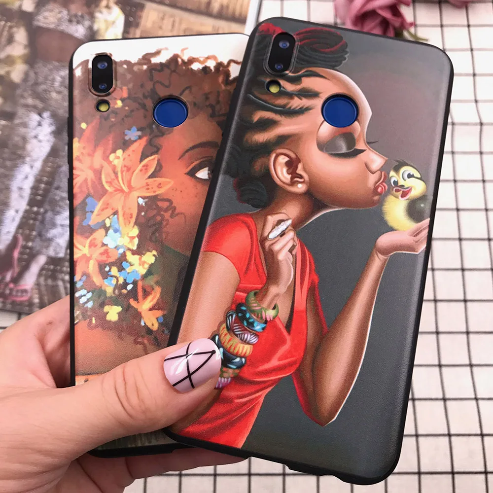 Чехол для Huawei Honor 10 чехол девочек в африканском стиле из мягкого ТПУ 8X Y5 Y6 2017 2018 6A 6X