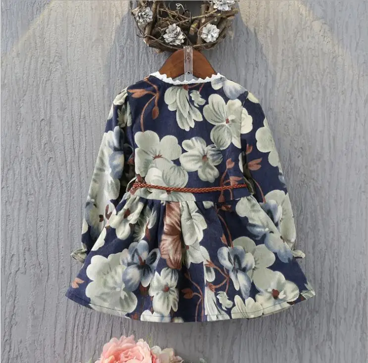 2017 explosion models new fall girl princess dress flower lace single breasted children's | Детская одежда и обувь