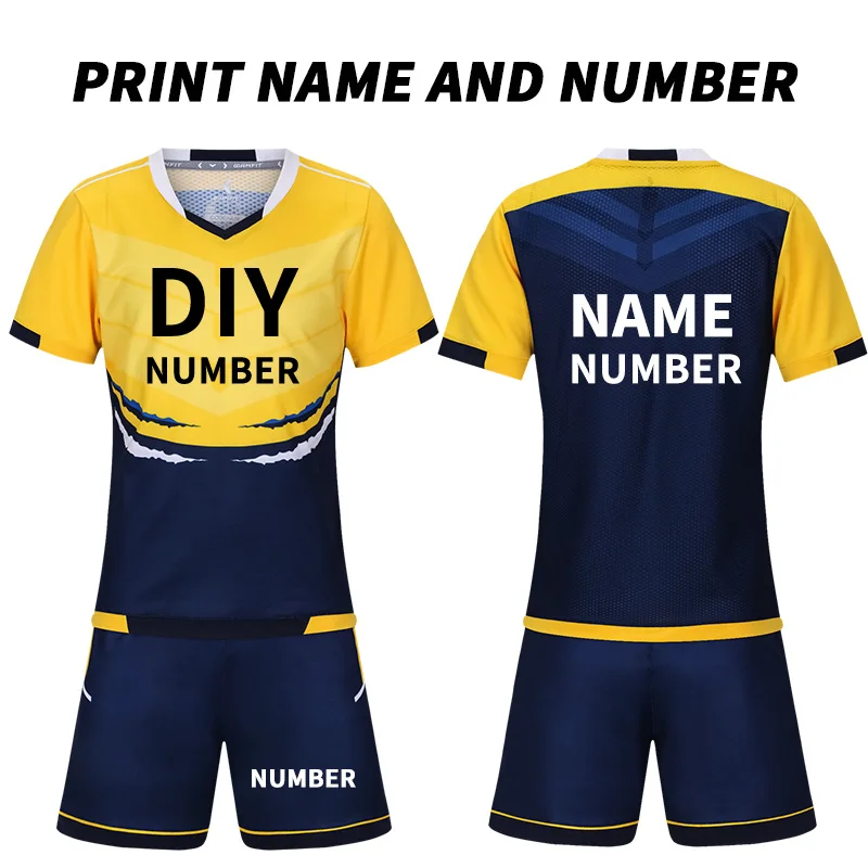 yellow DIY Детские футбольные майки, спортивные футбольные командные майки, Camiseta de Futbol, Футбольная форма для мальчиков, дышащие спортивные костюмы на заказ - Цвет: yellow DIY