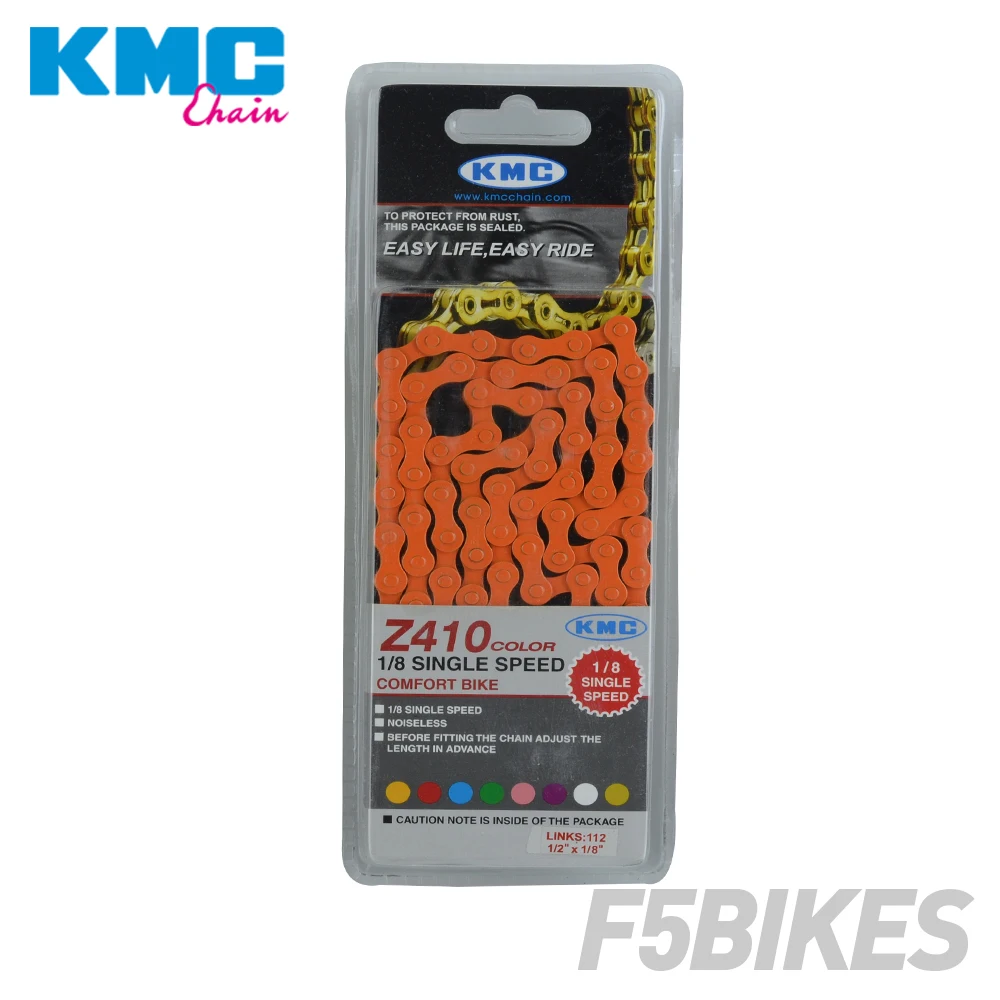 KMC Z410 1/8 односкоростная цепь с фиксированной передачей велосипедная цепь 112L городской Досуг велосипед Складная велосипедная цепь многоцветная велосипедная цепь 390 г