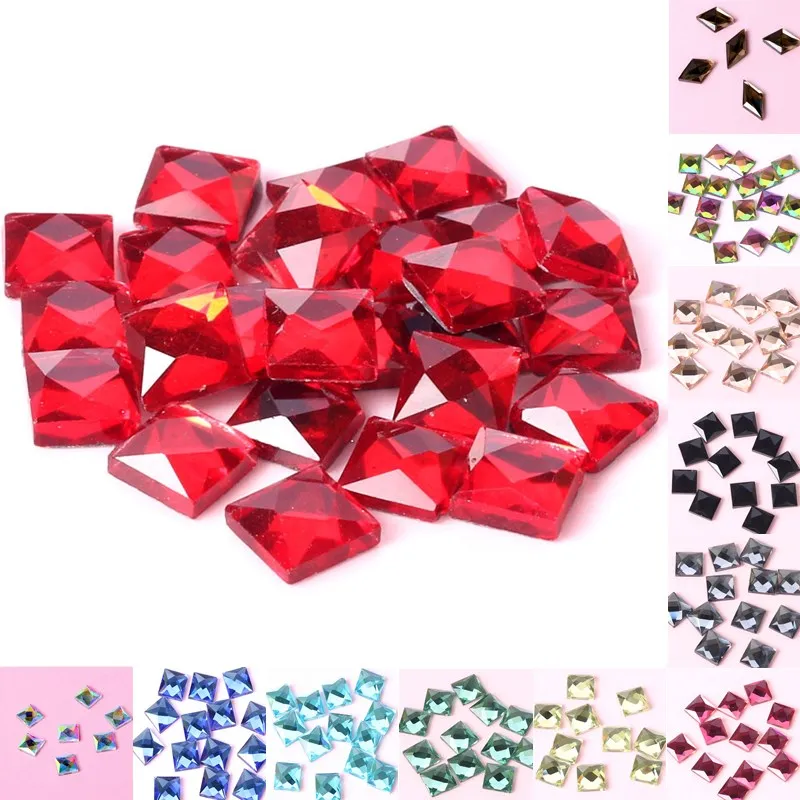 Квадратные Стразы 6 мм с плоским основанием стразы швейные бусины для свадебного