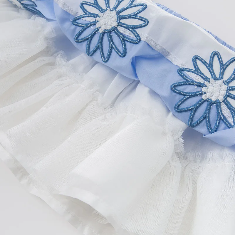 DBA6546 dave bella/комплекты летней одежды с юбкой для маленьких девочек Детский костюм