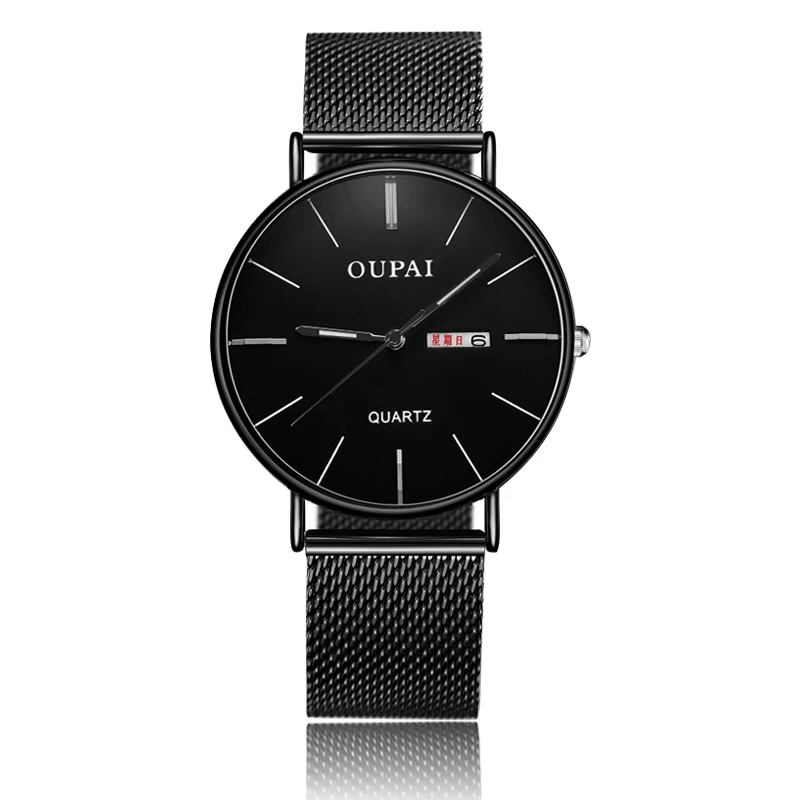 

OUPAI Ultrathin Simple Watch Men Waterproof Week Display Sport Watch Luminous Hands DW with Calendar