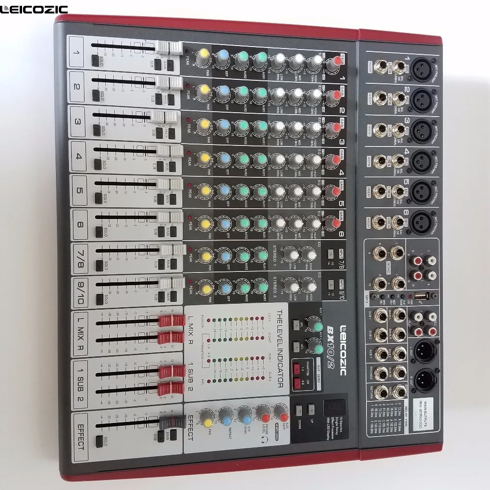 Leicozic аудио микшерный пульт BX-10/2 караоке системы профессиональный звуковой микшер для дискотеки ночной клуб сценический Цифровой аудио микшер