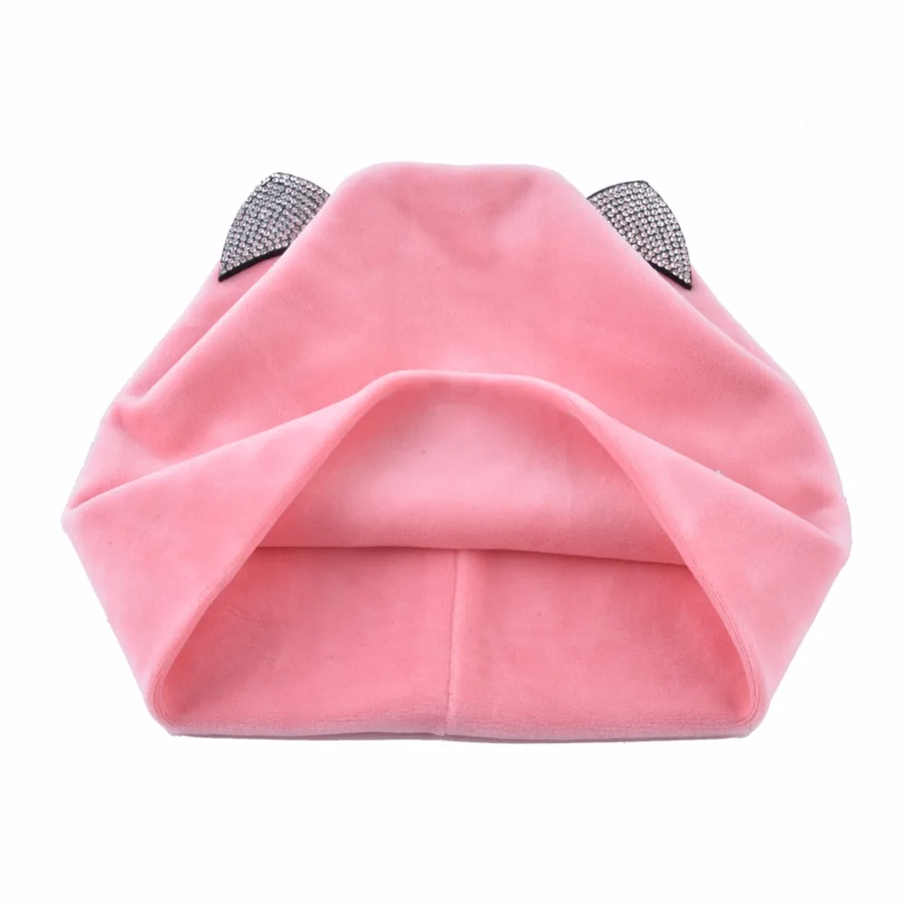 TQMSMY женская зимняя теплая шапка с кошачьими ушками бархатные шапки Skullies для