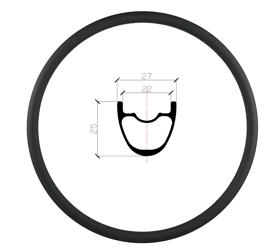 650B MTB XC 27mm hookless carbon rim clincher tubeless 25mm deep UD 3K 12K matte glossy 24H 28H 32H 27.5er mountain bike wheel | Велотовары