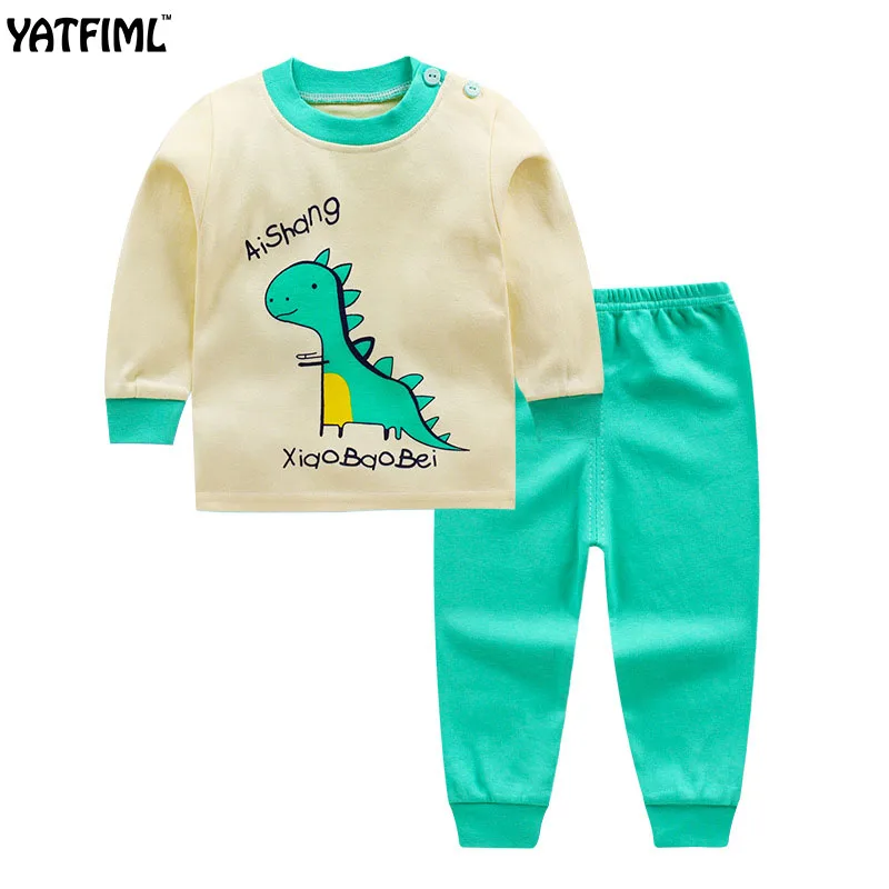 YAFIML 2017 Autumn Winter pajamas for girls boys toddler baby set Children sleepwear top+pants 2pcs 100%cotton knitted |