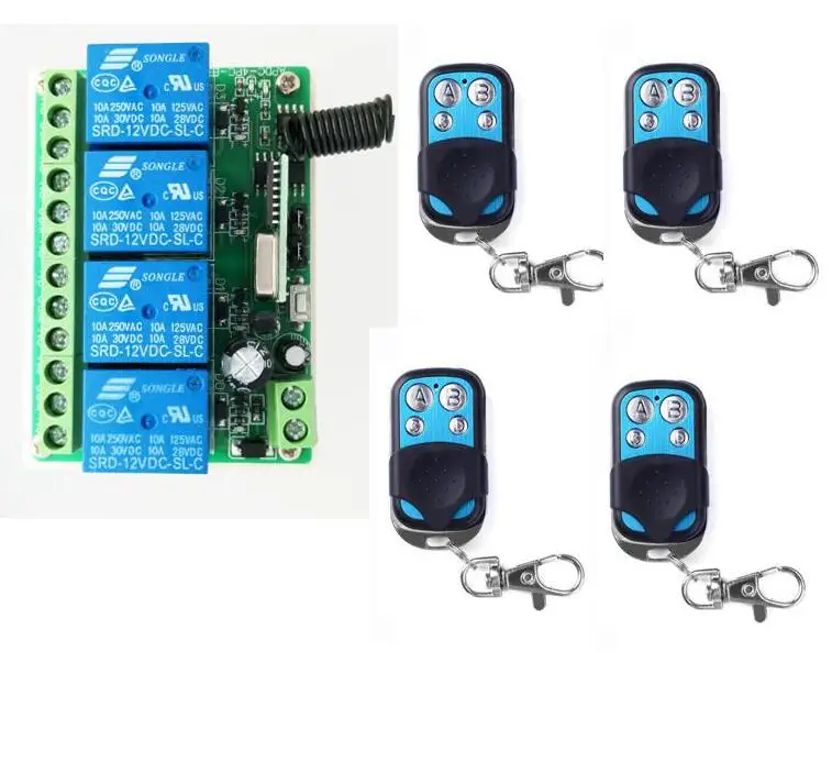 433 м DC12V 4CH RF Беспроводная система дистанционного управления teleswitch передатчик +