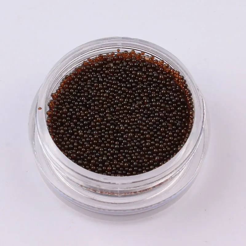 Dark brown 0,4/0,6 мм Мини маленький стеклянный шарик украшения для ногтей пистолет серый Розовое Золото Икра DIY инструмент гвоздь шпильки аксессуары - Цвет: Dark brown