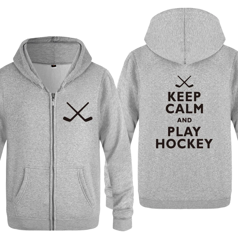 Keep Calm and Play Hockey креативные толстовки для мужчин 2018 мужские флисовые кардиганы на