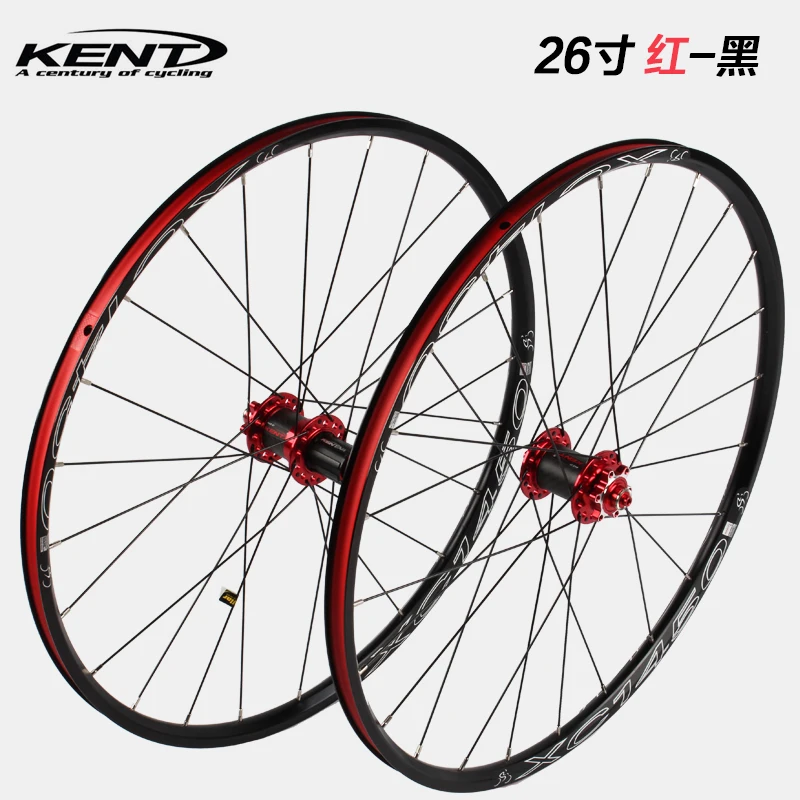 XC1450 MTB горный велосипед 26 27,5 дюймов углеродное волокно колеса Герметичный Подшипник Ступицы Thru-axis колеса колесная оправа только 1500 г - Цвет: 26 black-red