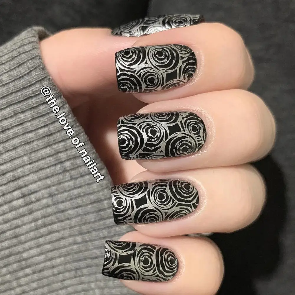 BORN красивый Круглый розы шаблон для стемпинга нейл-арта нержавеющая сталь сделай