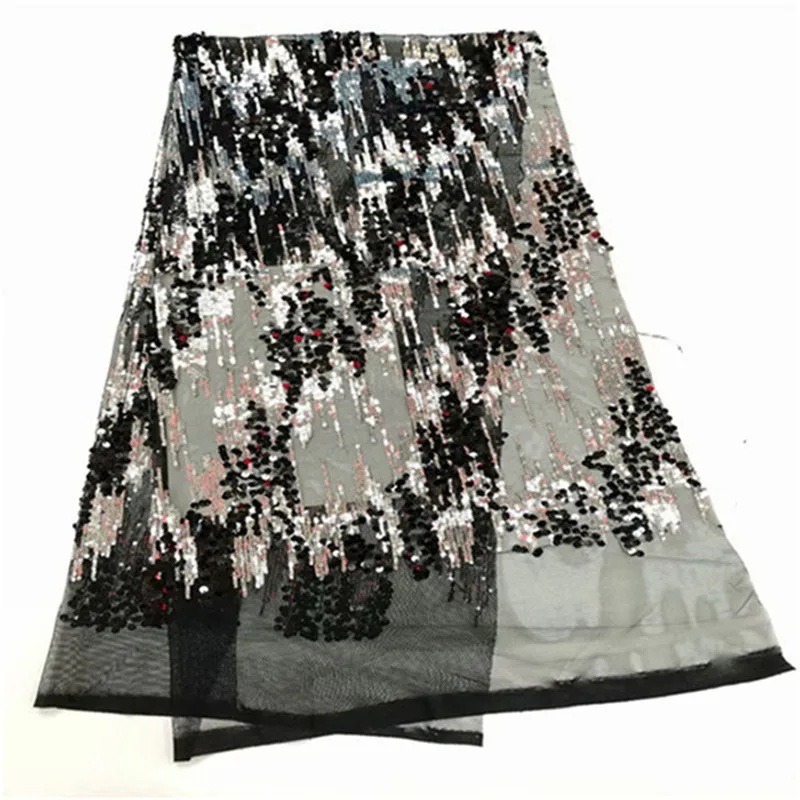 Горячая Распродажа французское кружево 5 ярдов/партия Черное золото дешевая