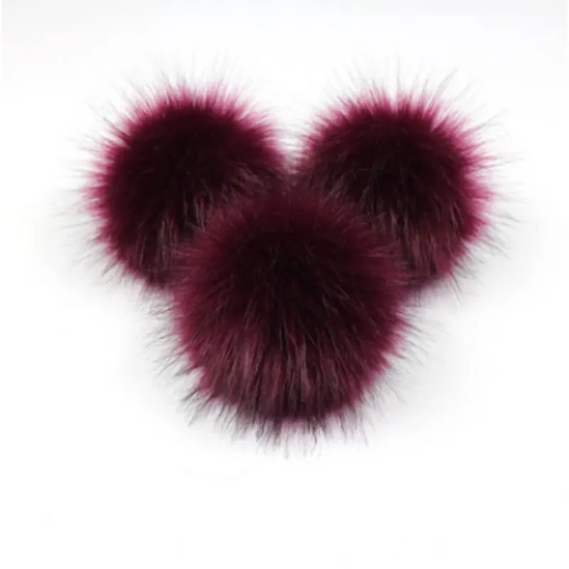 dark purple Большой 15 см помпон из искусственного меха енота, высококачественные Меховые помпоны, помпоны из искусственного меха для шапок, шапочки, сумки для обуви - Цвет: dark purple