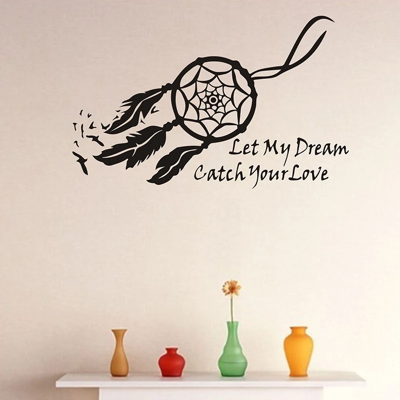 Пусть моя мечта Наклейки на стены Ловец снов стикер стену плакат поймать свою