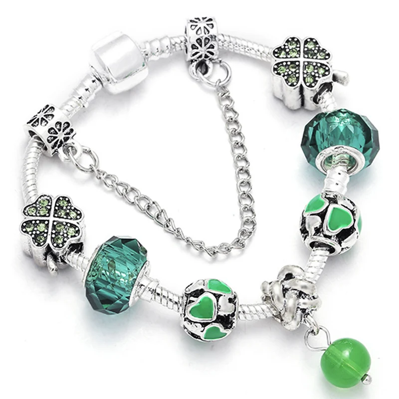 SEIALOY Европейская мода ювелирные изделия зеленые счастливые любовь стеклянные