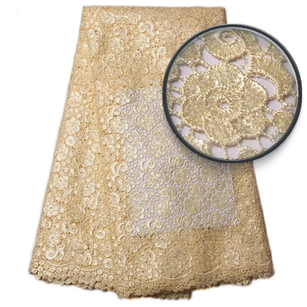 5yard/lot Белый Кружево Ткань французский Sequines Hollow текстура Костюмы для модных