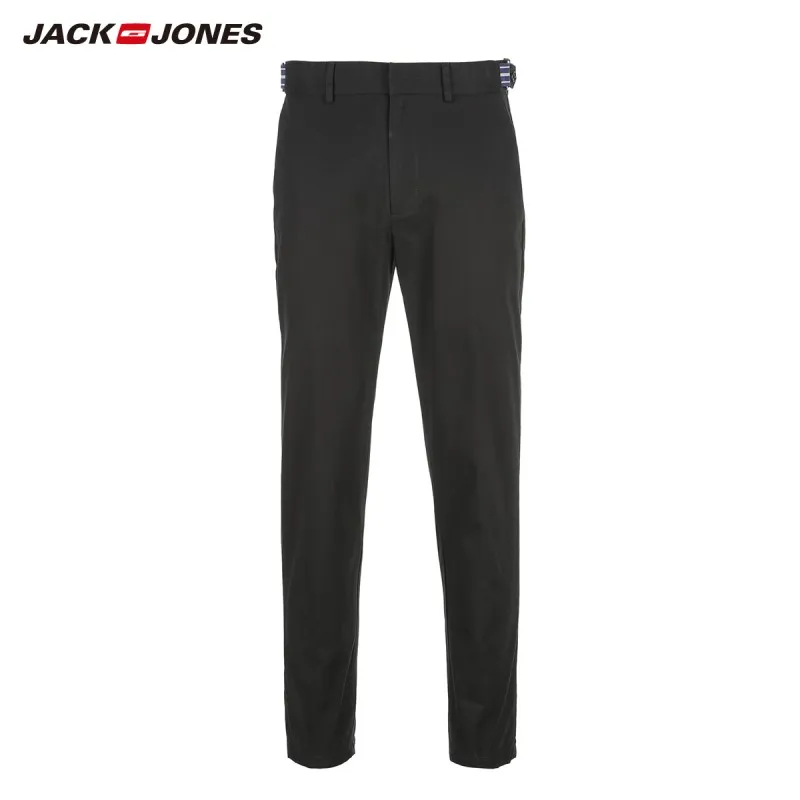 Мужские облегающие черные укороченные брюки JackJones 219114518 из 100% хлопка 2019 | Мужская