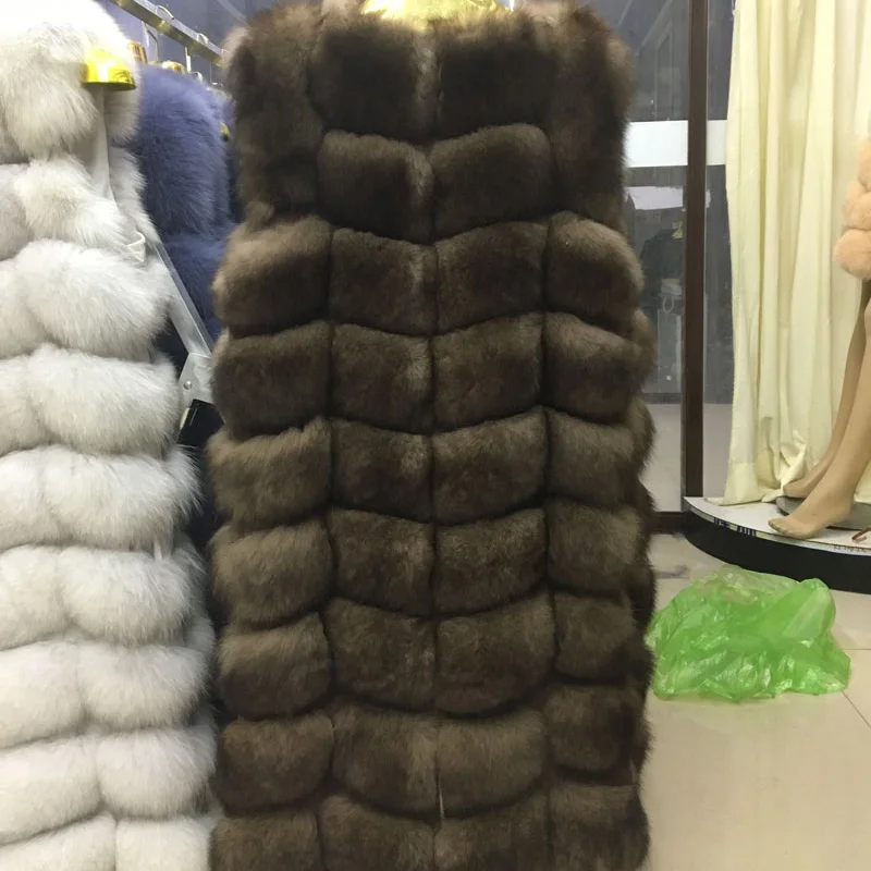 2021 100% из натурального меха лисы Жилет зимняя высокого качества женская меховая