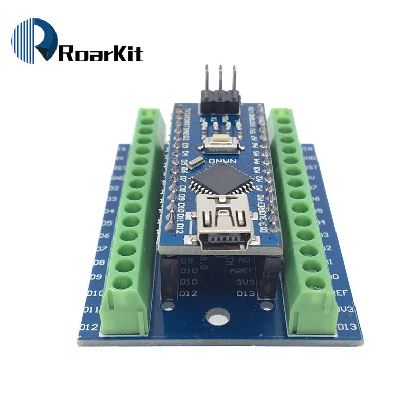 Мини-usb с контроллером загрузчика Nano 3,0 совместимый для Arduino CH340 USB драйвер 16 МГц NANO V3.0 Atmega328 UNO IO Shield