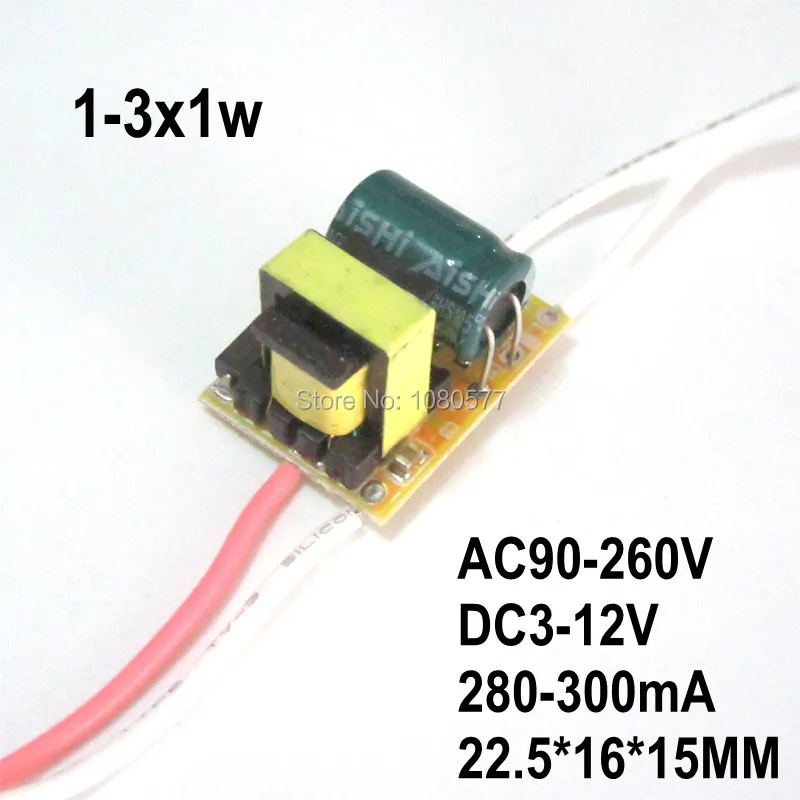 

10pcs 1-3x1w High Power LED Driver AC85-277V 1W 3W 300mA Constant Current Lighting Transformers