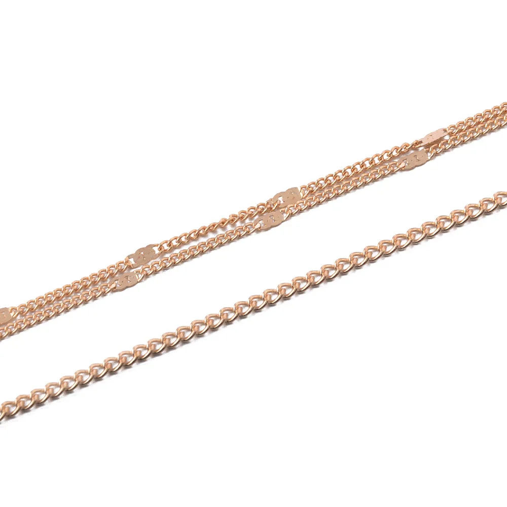 European and American new female jewelry simple double anklet beach anklet woman temperament anklet - Metal Color: golden